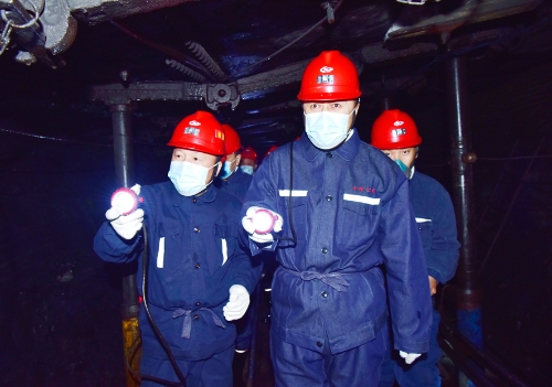 七台河市市长李兵到包保企业七矿公司新建矿调研并深入新建矿032采煤工作面了解薄煤层开采工艺4