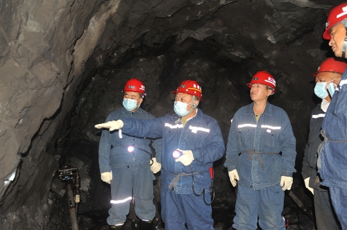 王戈深入向阳矿检查
